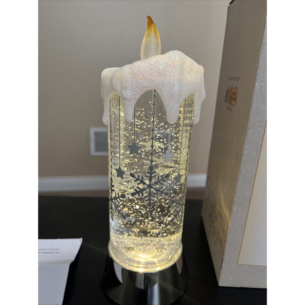 Cracker Barrel Candle Glitter Globe - Color Changing - Glitter Moves Inside 10” - Picture 3 of 9